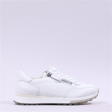 Paul Green Side Zip Laced Multi Trainer - White Silver